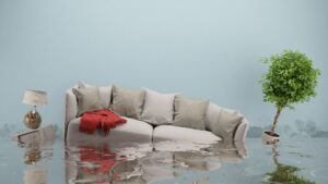 A flooded basement in Anaheim